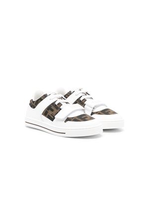 Sneaker in tessuto jacquard e pelle FENDI KIDS | JMR476AHGYF0C1A